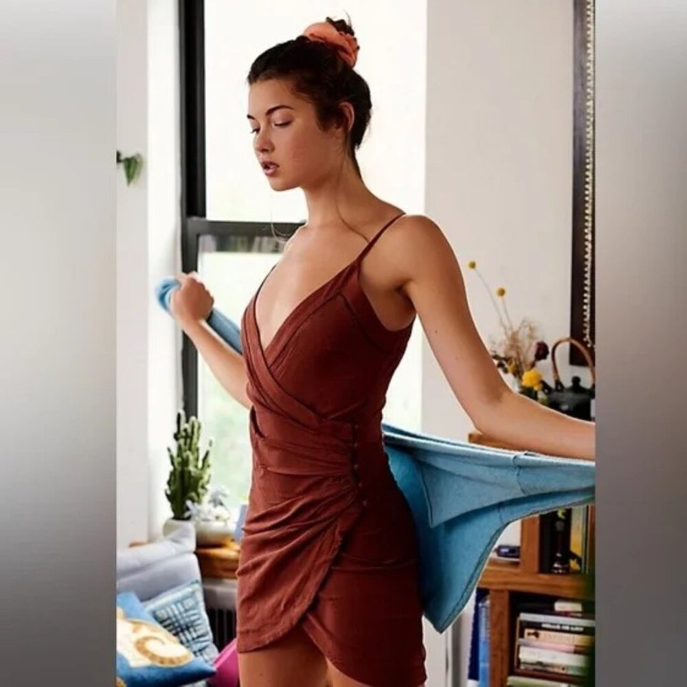 NWT Free People Intimately Free Dylan Bodycon Wrap Mini Dress Size XS